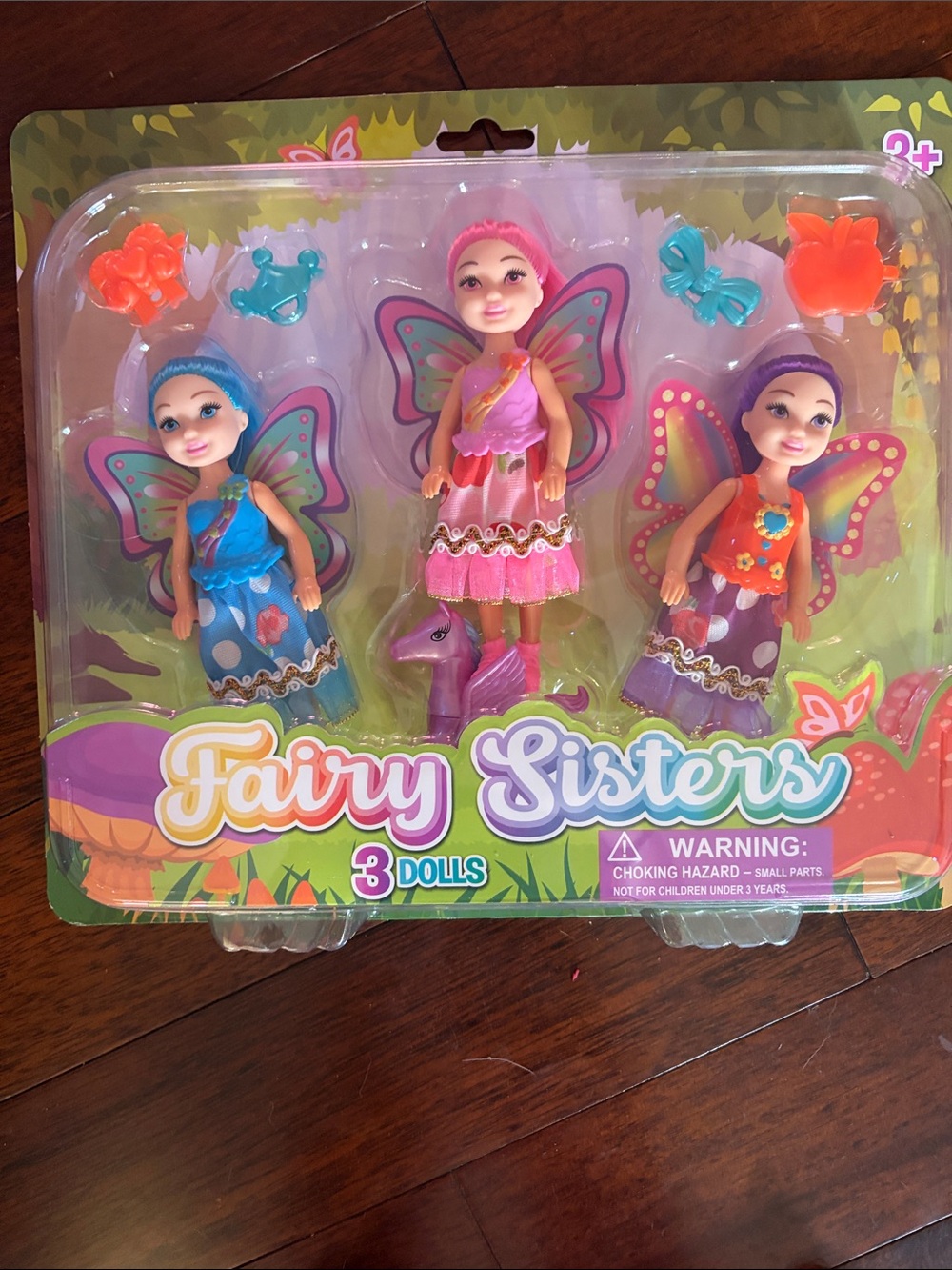 New in Box Fairy Sisters 3-Pack Kids Fairy Dolls - Pink, Blue, Purple
